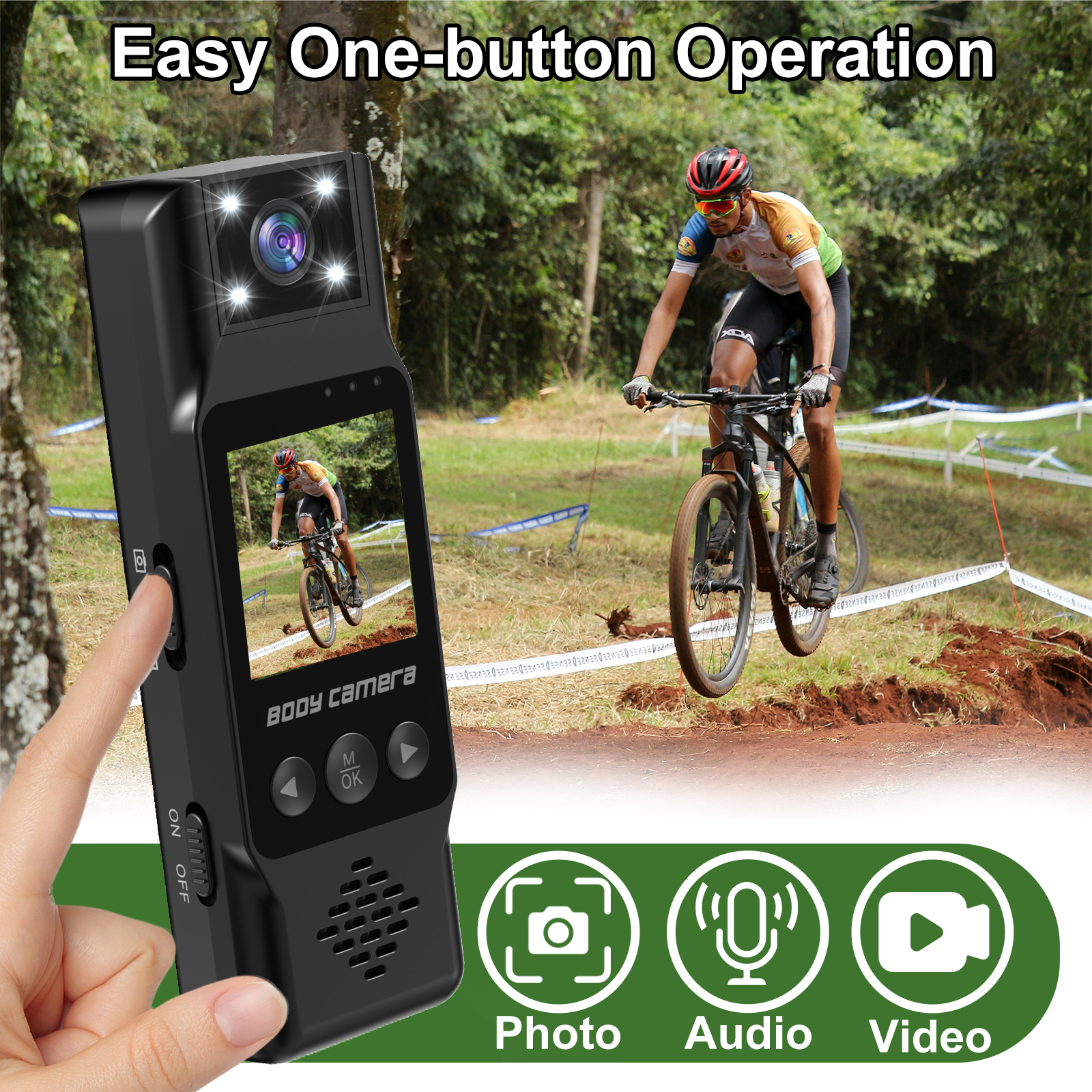 Bodycam L13 con semplice comando a un solo pulsante